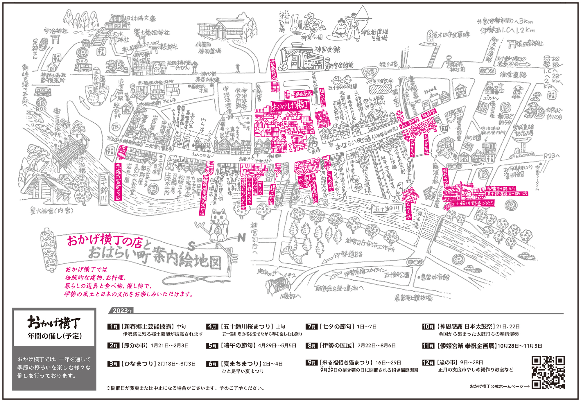 おかげ横丁絵地図 裏